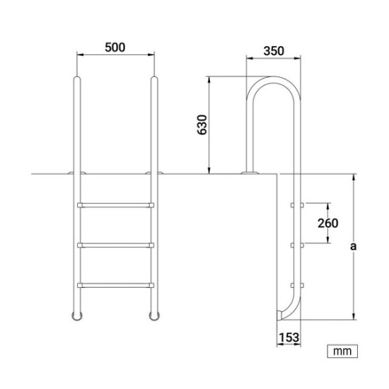 Σκάλα ανοξείδωτη 3-5 βαθμίδων muro 304L-316L